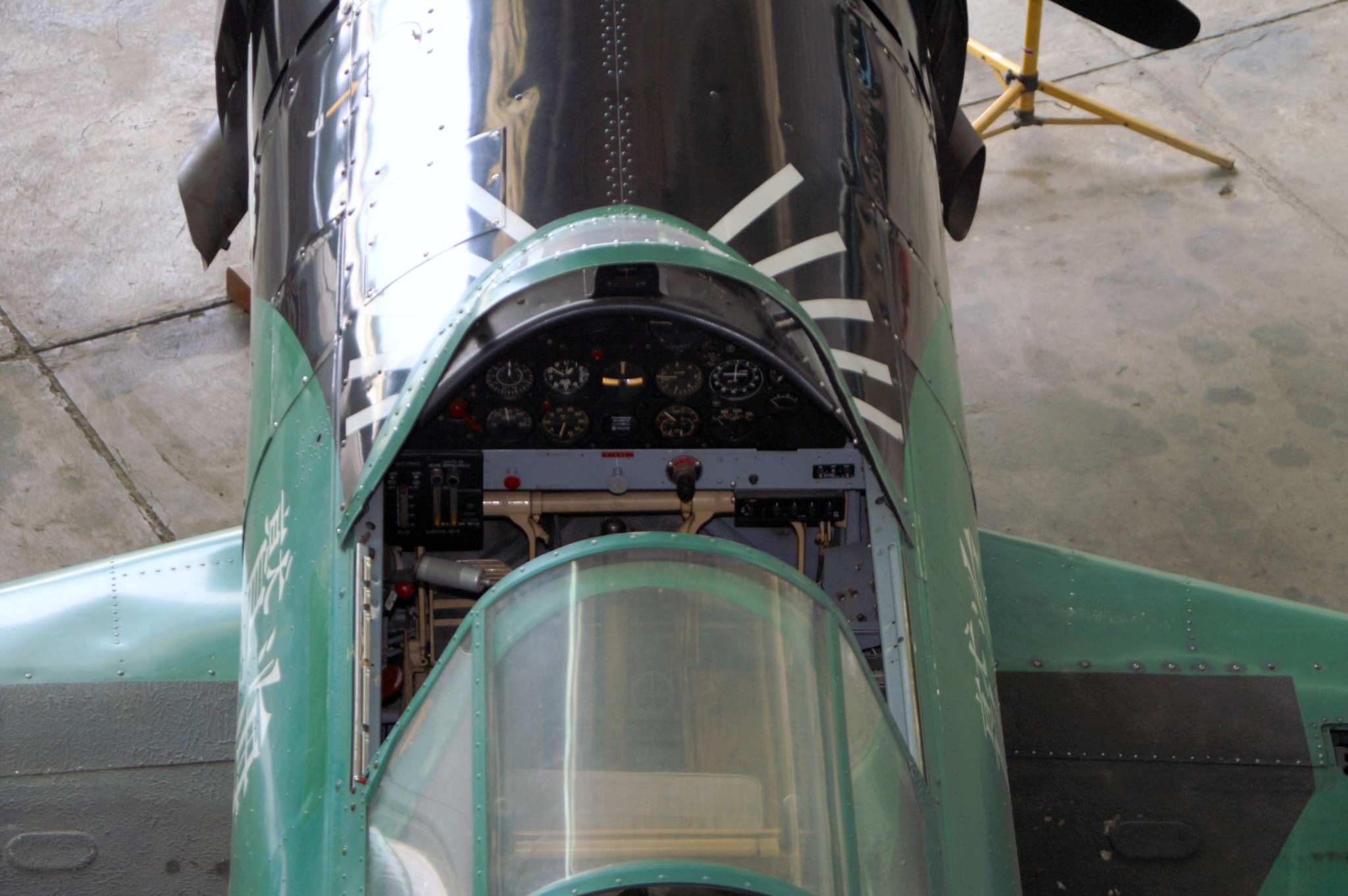 A view of the instrument panel of the Nakajima B5N "Kate" replica